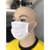 PCP100 - 2-laags katoen ongeweven wegwerp mondmasker met elastiek - Masque non-tissé coton jetable avec élastique - 2 couches - 100pcs.